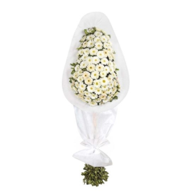  Marmaris Çiçekçi Beyaz Gerbera Açılış Kutlama Çelengi